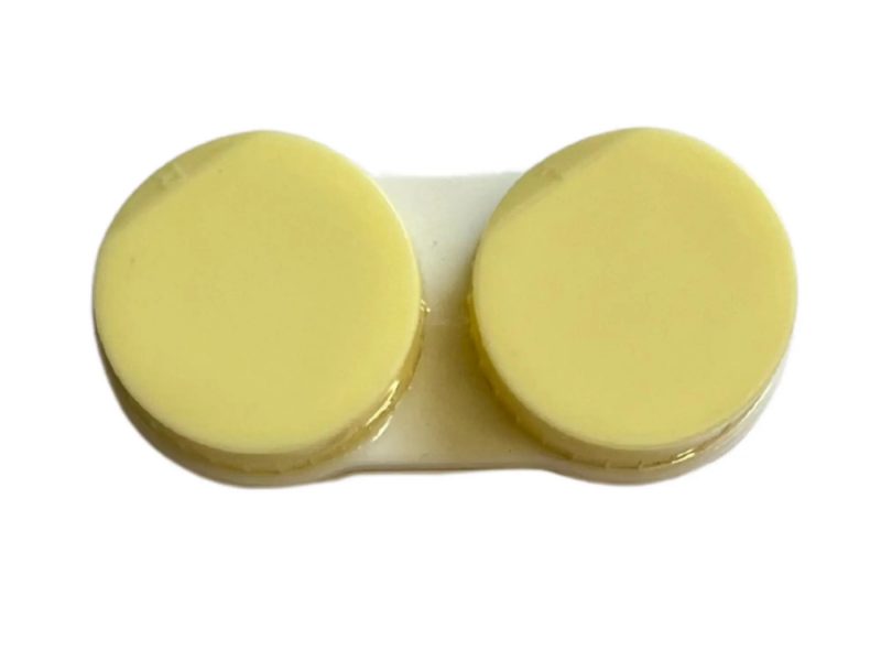 Glossy contact lens storage case, Colour: butter yellow